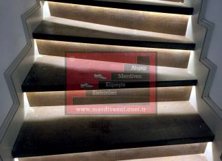 Led Aydınlatmalı Ahşap Merdivenler