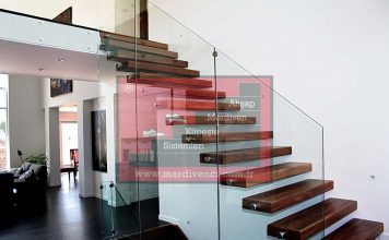 Demir Kaplama Ahşap Merdiven